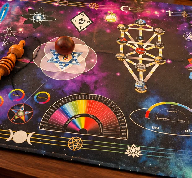 Mesa MQE Nova Era Oficial en tejido natural con el Péndulo Egipcio